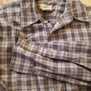Dockers 100% cotton plaid shirt in blue and gray